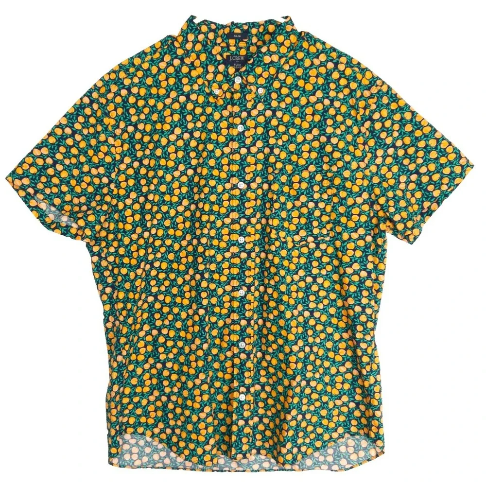 J Crew Flex Washed Slim Shirt Men XL Peach Fruitcore Casual Button Down NWOT $98